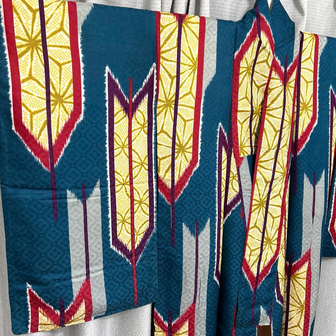 アンティーク着物 袷 矢羽根 麻の葉 七宝 袴