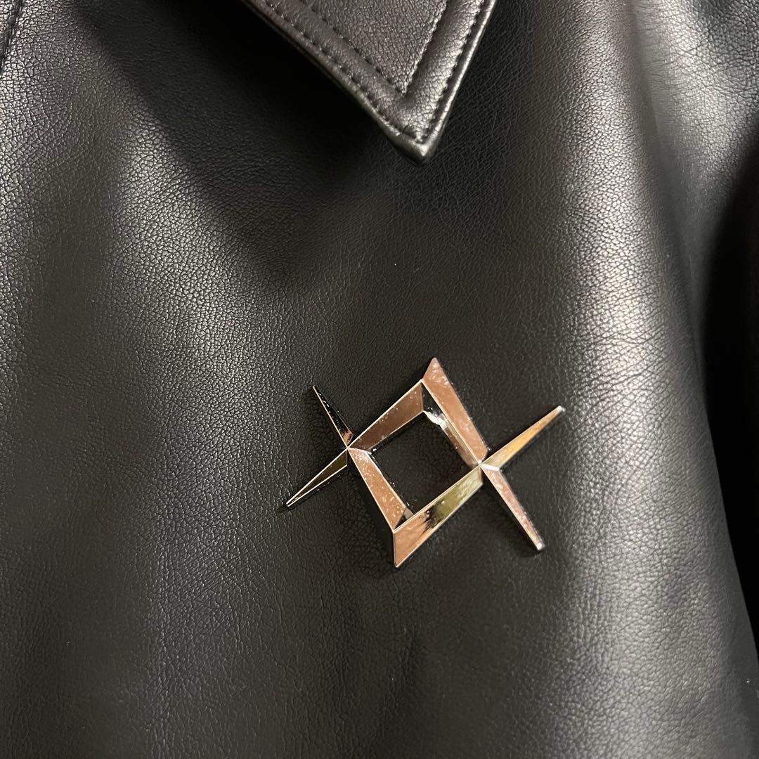 ほぼ未使用✨『REFLEM/レフレム』クロス刺繍PUレザージャケット