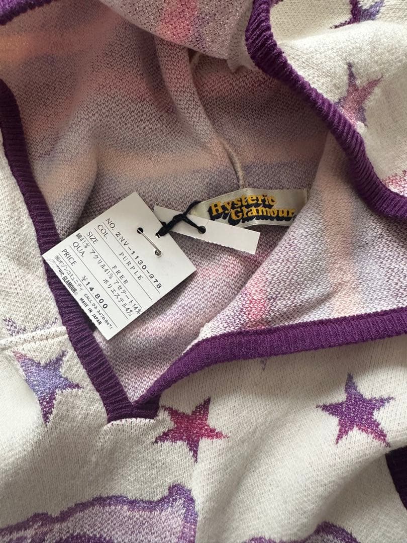 タグ付き　hysteric glamour hysterics 星柄フード付き