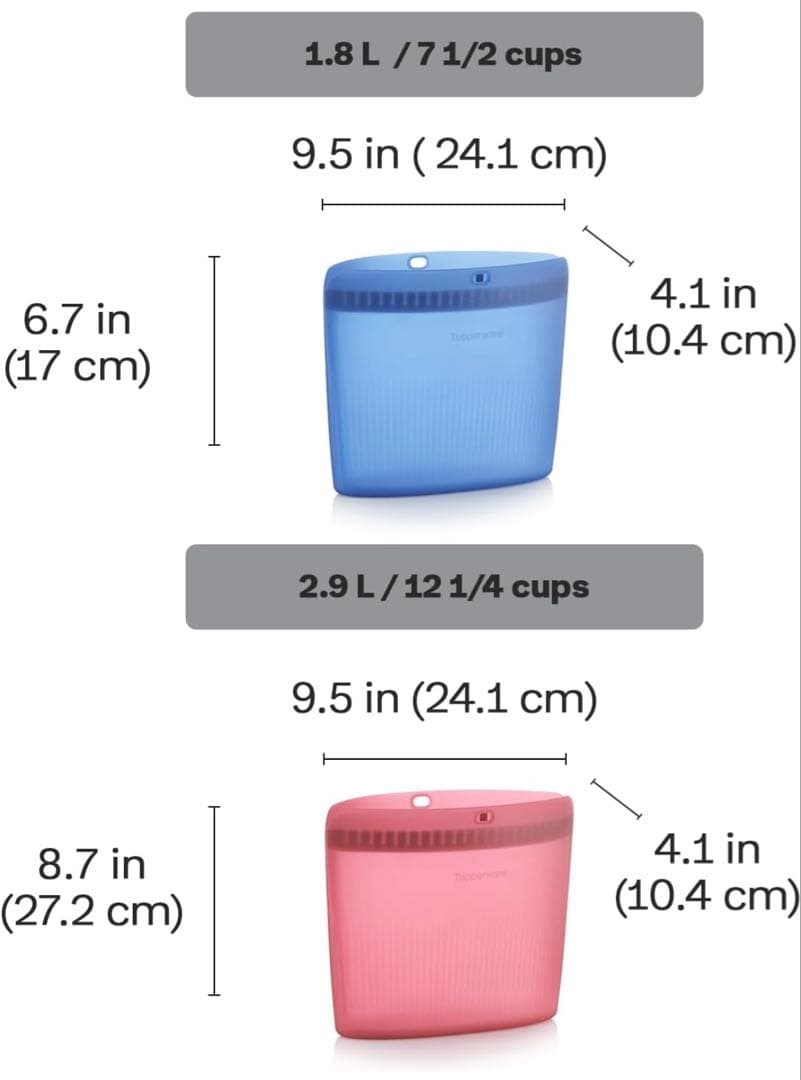 タッパーウェア シリコンバッグ 保存容器4点セット