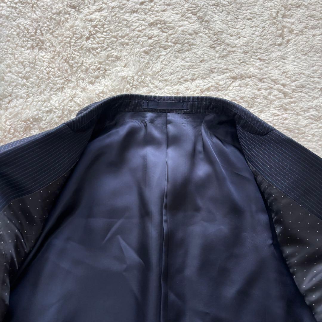 【極美品】ポールスミス ゼニア スーツ ネイビー L ストライプ シルク混