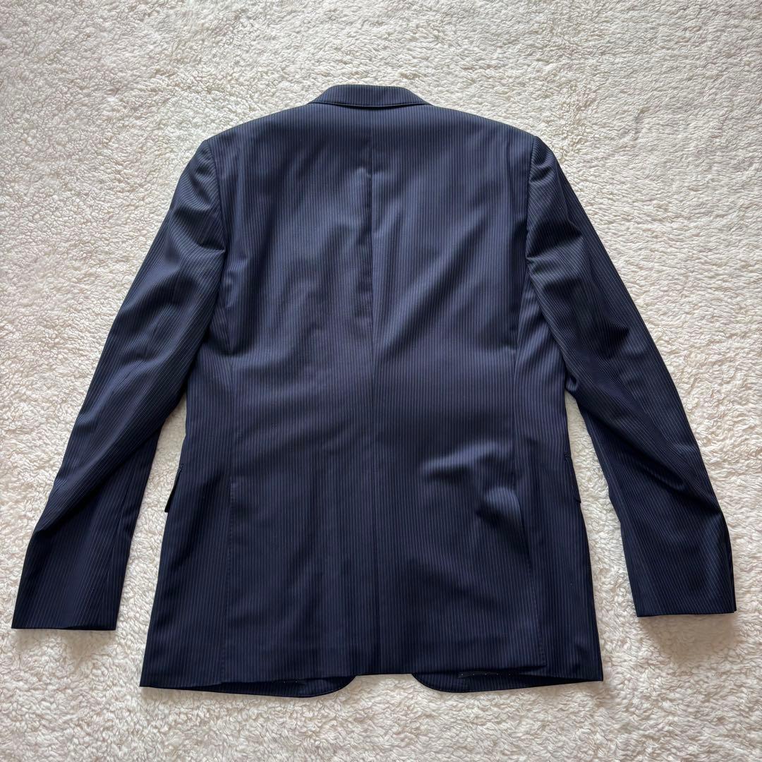 【極美品】ポールスミス ゼニア スーツ ネイビー L ストライプ シルク混