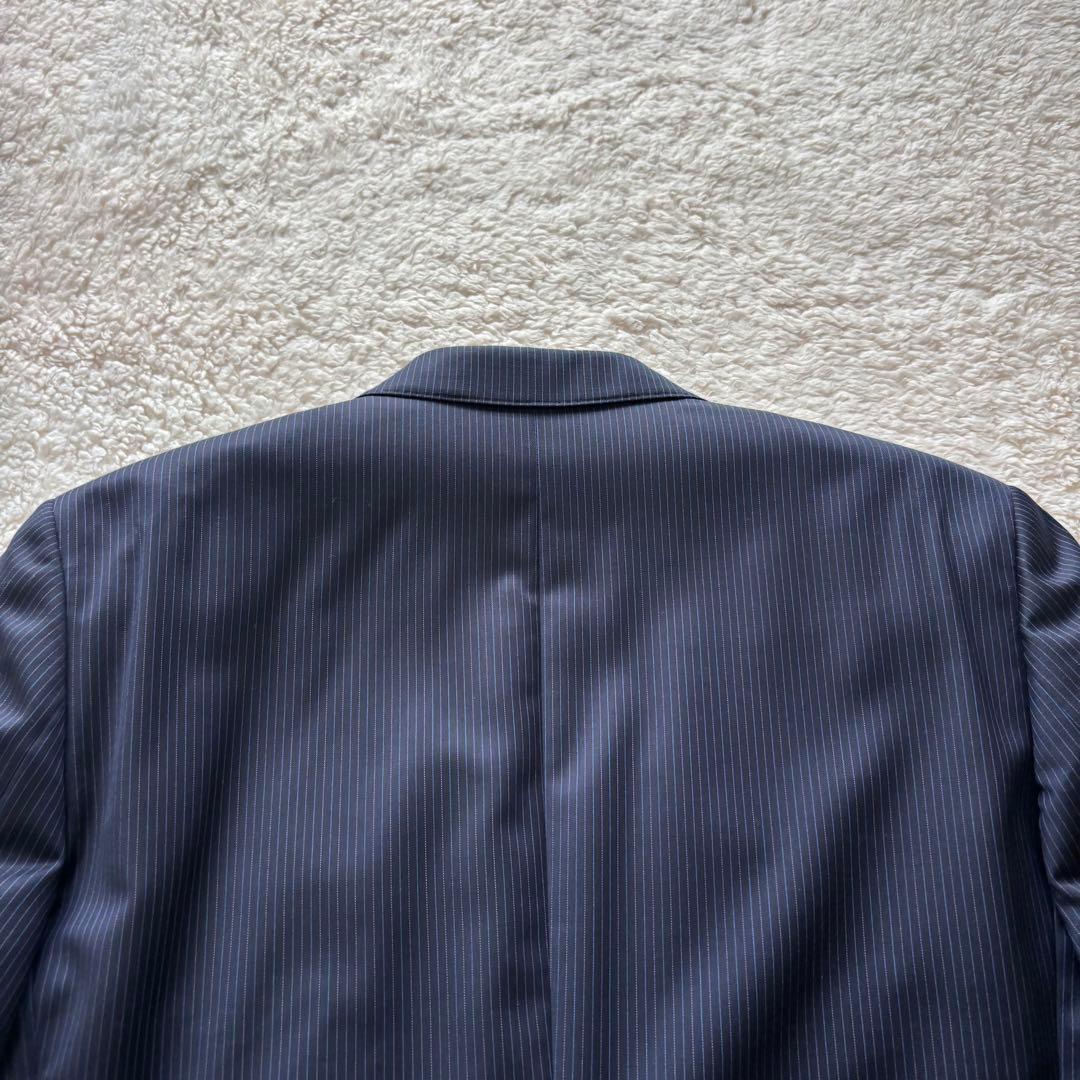 【極美品】ポールスミス ゼニア スーツ ネイビー L ストライプ シルク混