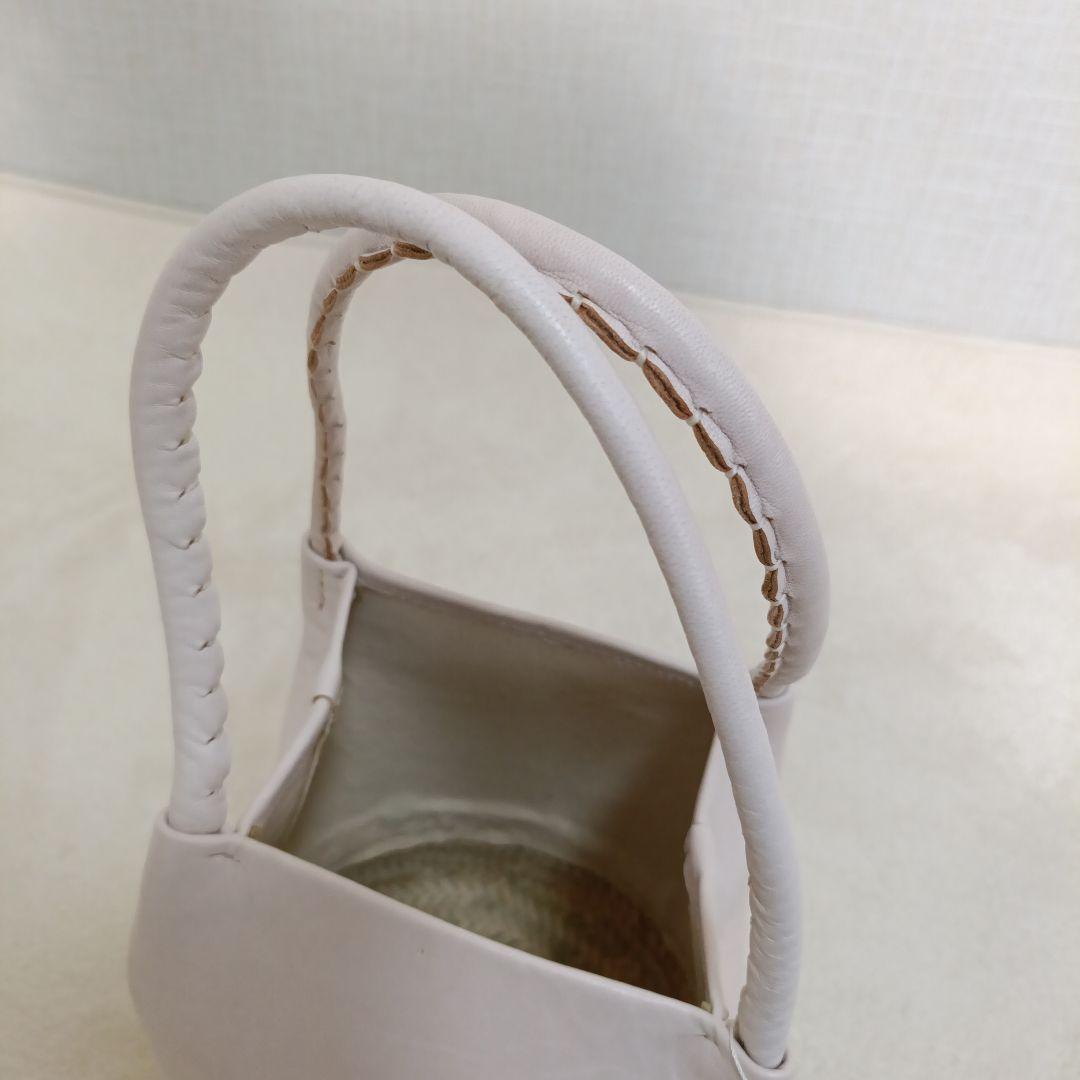 【未使用品】 HOUSE OF LOTUS　ワランワヤン レザーかご　ホワイト