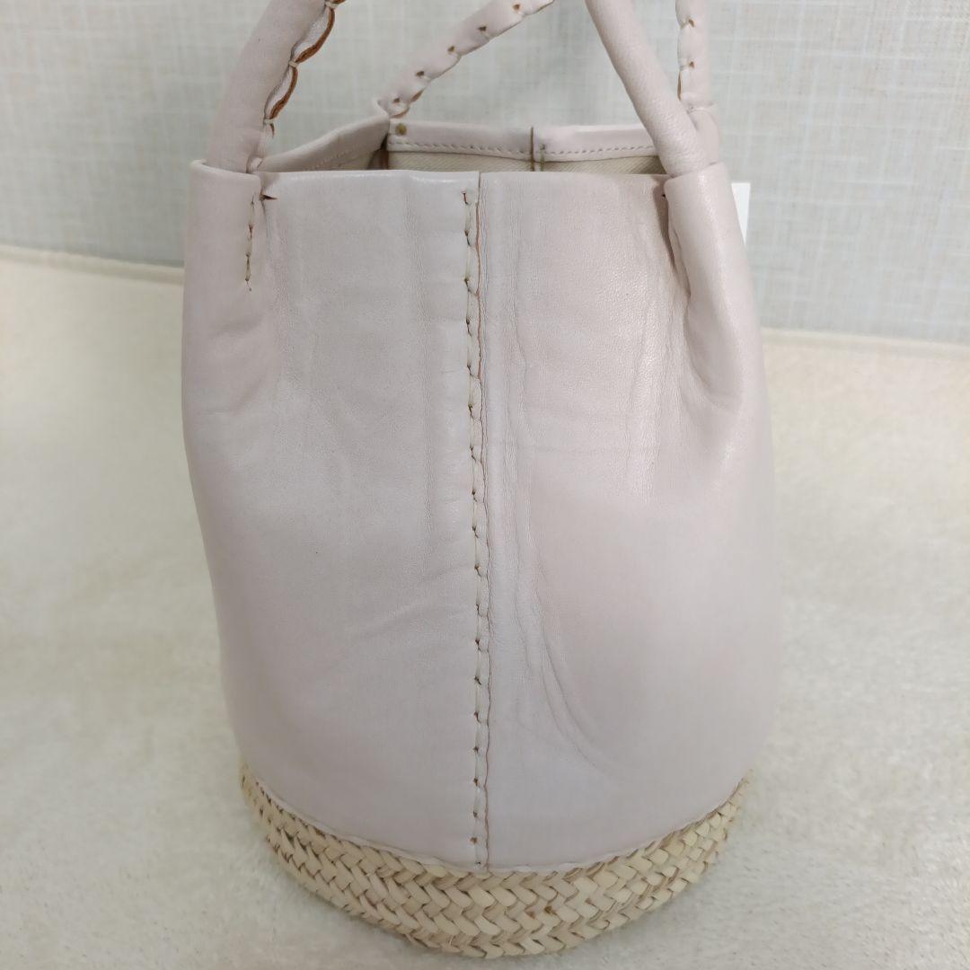 【未使用品】 HOUSE OF LOTUS　ワランワヤン レザーかご　ホワイト