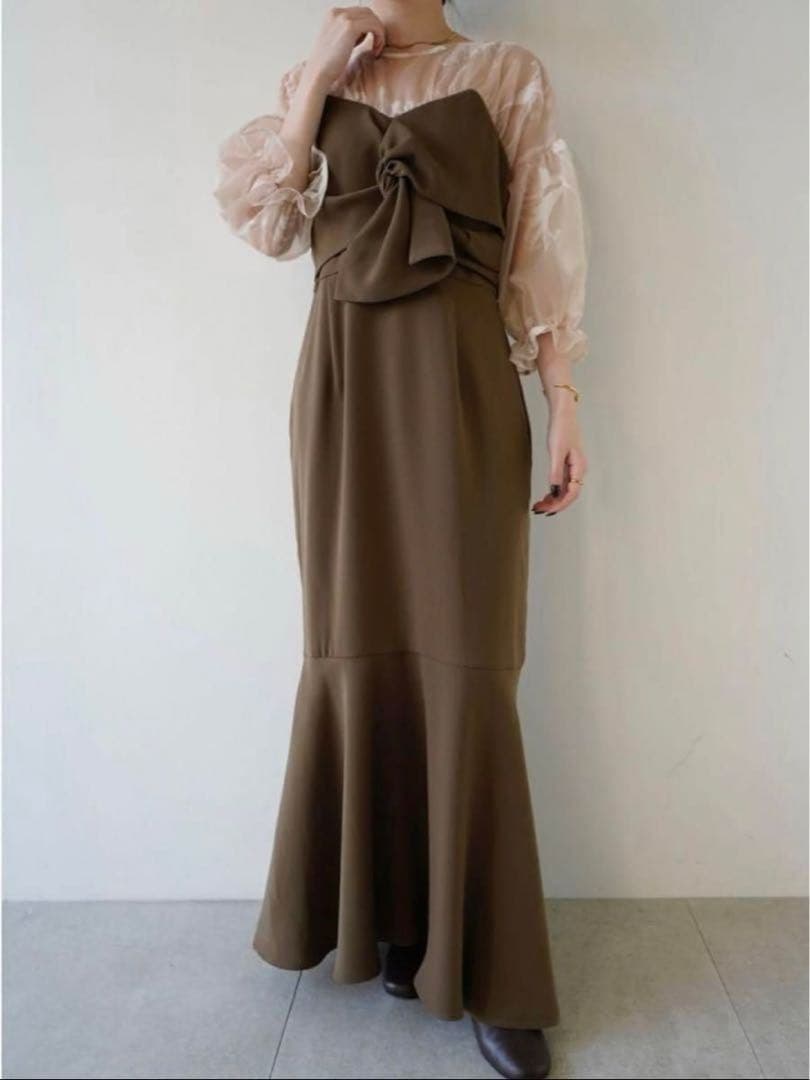 【美品】acka. オケージョンドレスsheer puff dress サイズ1