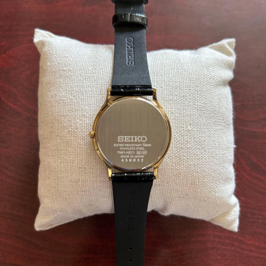 新品　セイコー　腕時計　men's 電池式　クロコダイル調レザーベルト