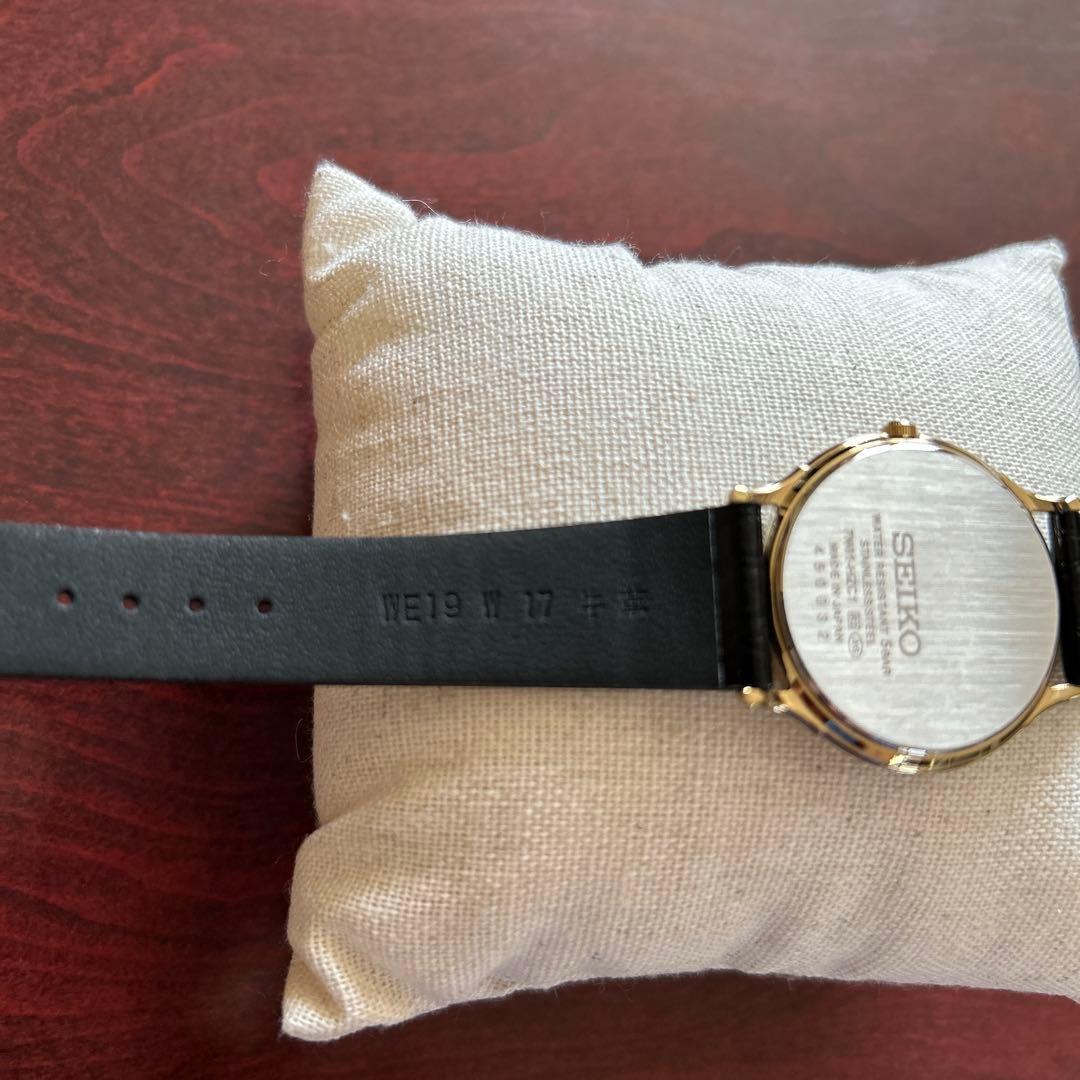 新品　セイコー　腕時計　men's 電池式　クロコダイル調レザーベルト