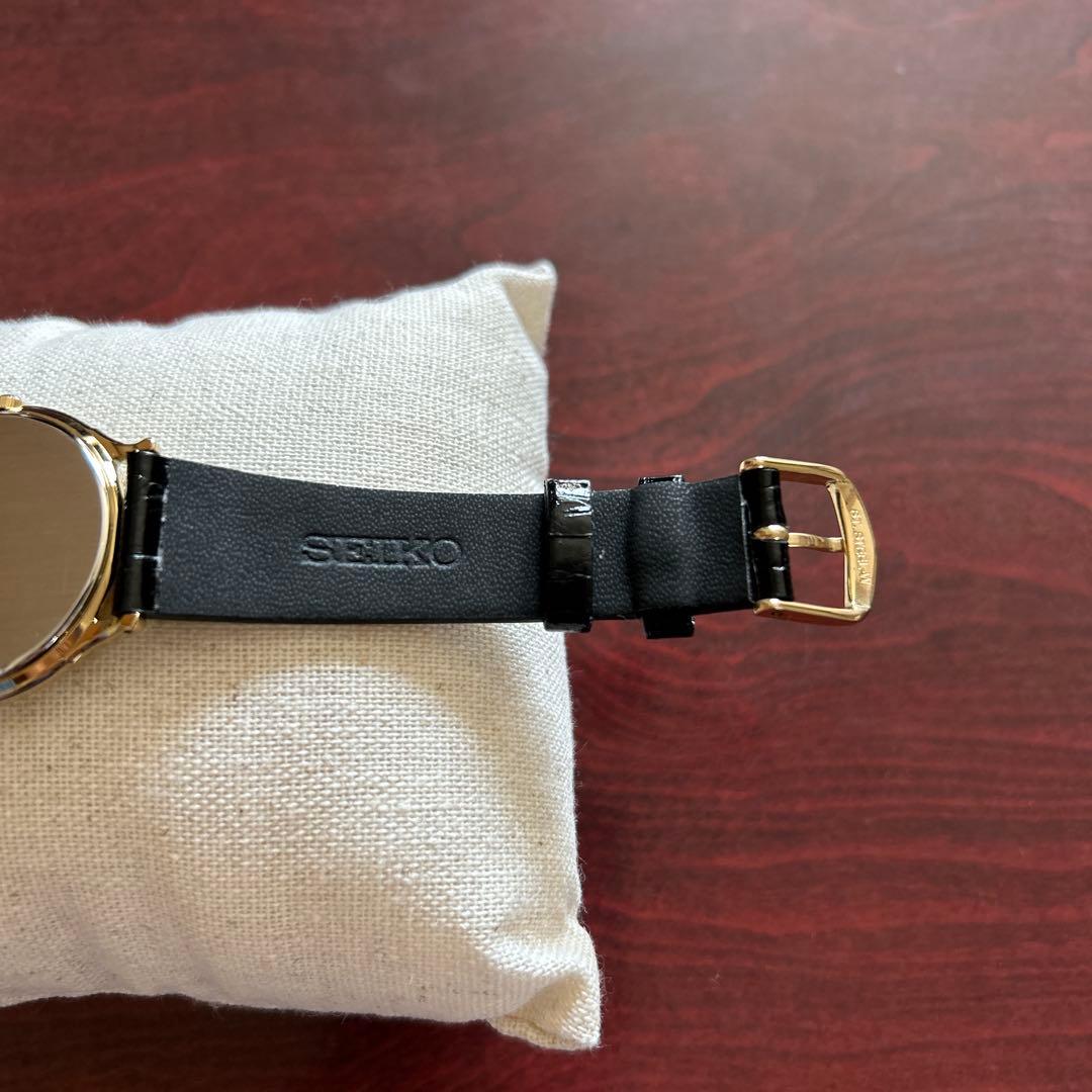 新品　セイコー　腕時計　men's 電池式　クロコダイル調レザーベルト
