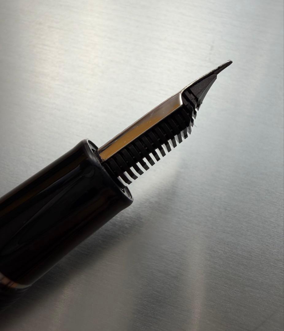 セーラー万年筆 銀 ブラック ペン先 21K H-SEF 箱 付属品付き