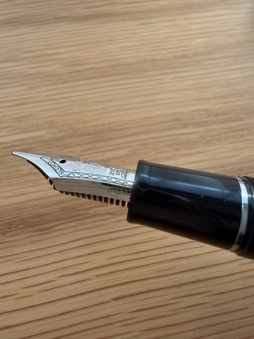 セーラー万年筆 銀 ブラック ペン先 21K H-SEF 箱 付属品付き