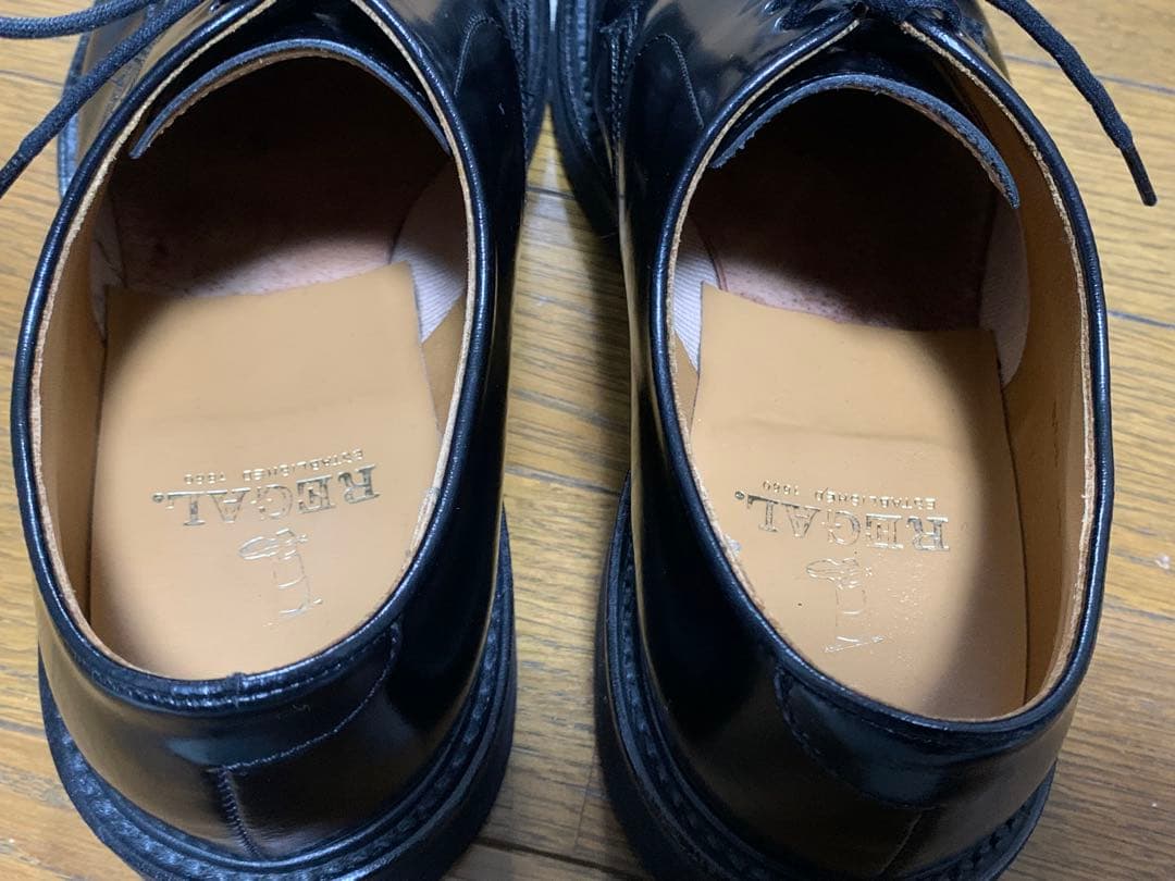 REGAL プレーントゥ JN01 ビジネスシューズ 黒 レザー 24