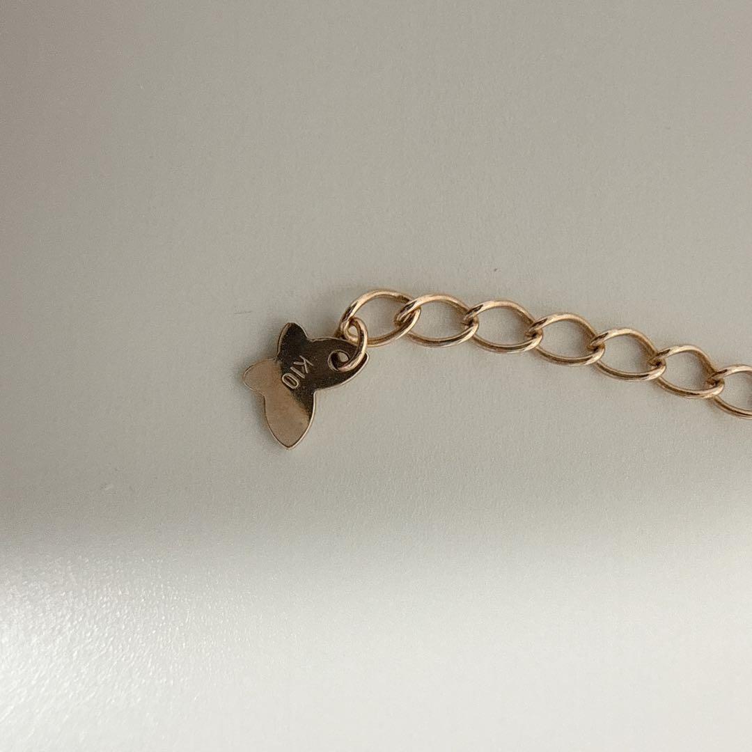 Samantha Tiara リボンモチーフ ハートストーン ネックレス K10