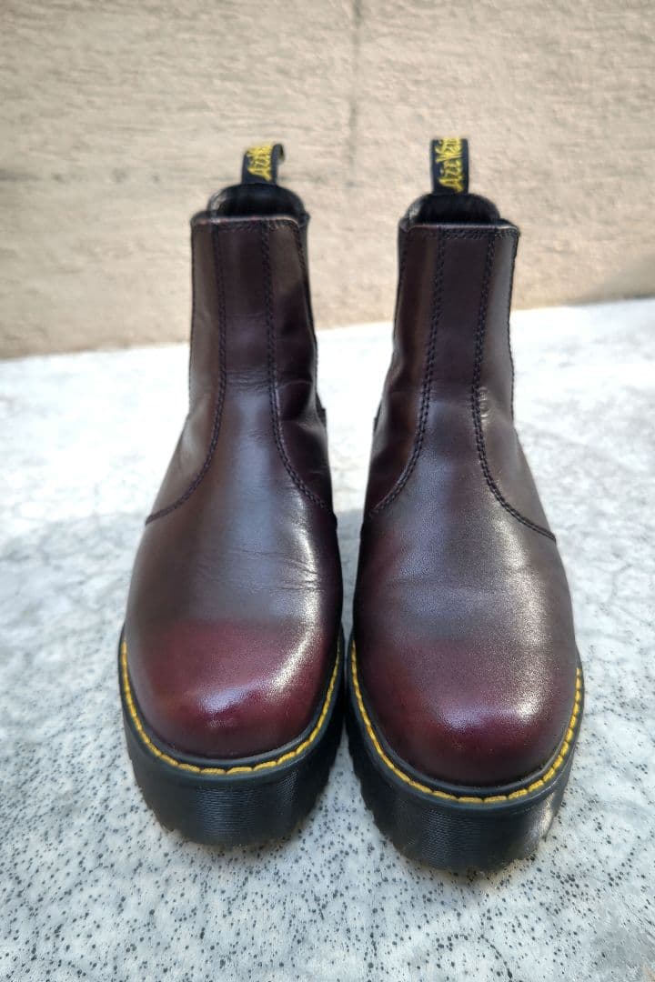 ドクターマーチン サイドゴアブーツ バーガンディ uk6.5 男女兼用