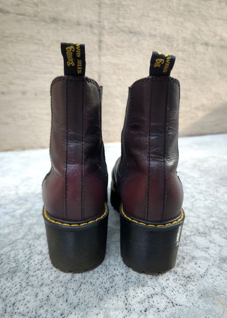 ドクターマーチン サイドゴアブーツ バーガンディ uk6.5 男女兼用
