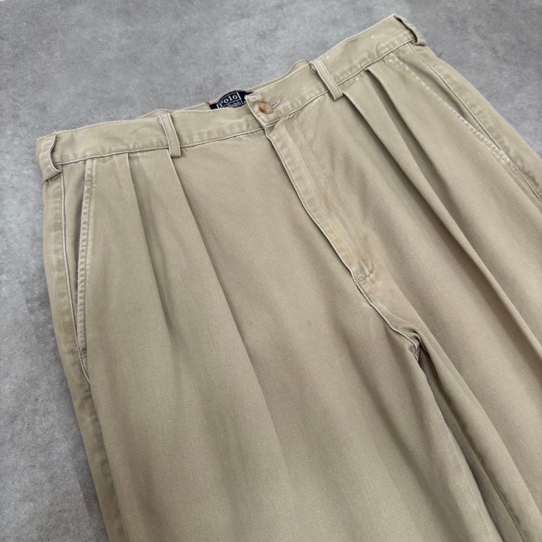 90s USA製 初期タグ ポロラルフローレン ポロチノ チノパン 34×30