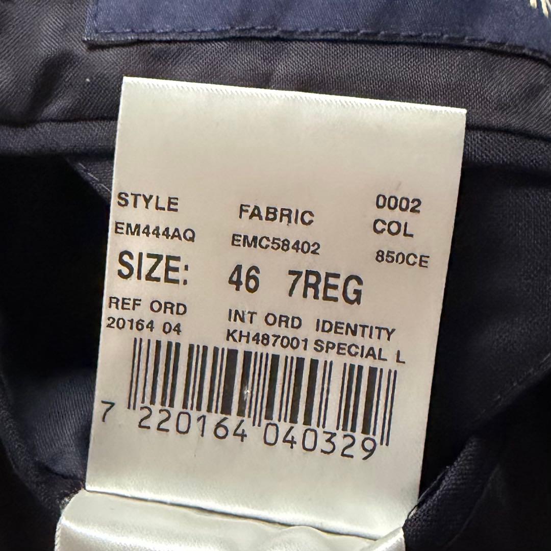 <23年モデル 極美品>LARDINI 新ロゴ ネイビー ウール スーツ 46