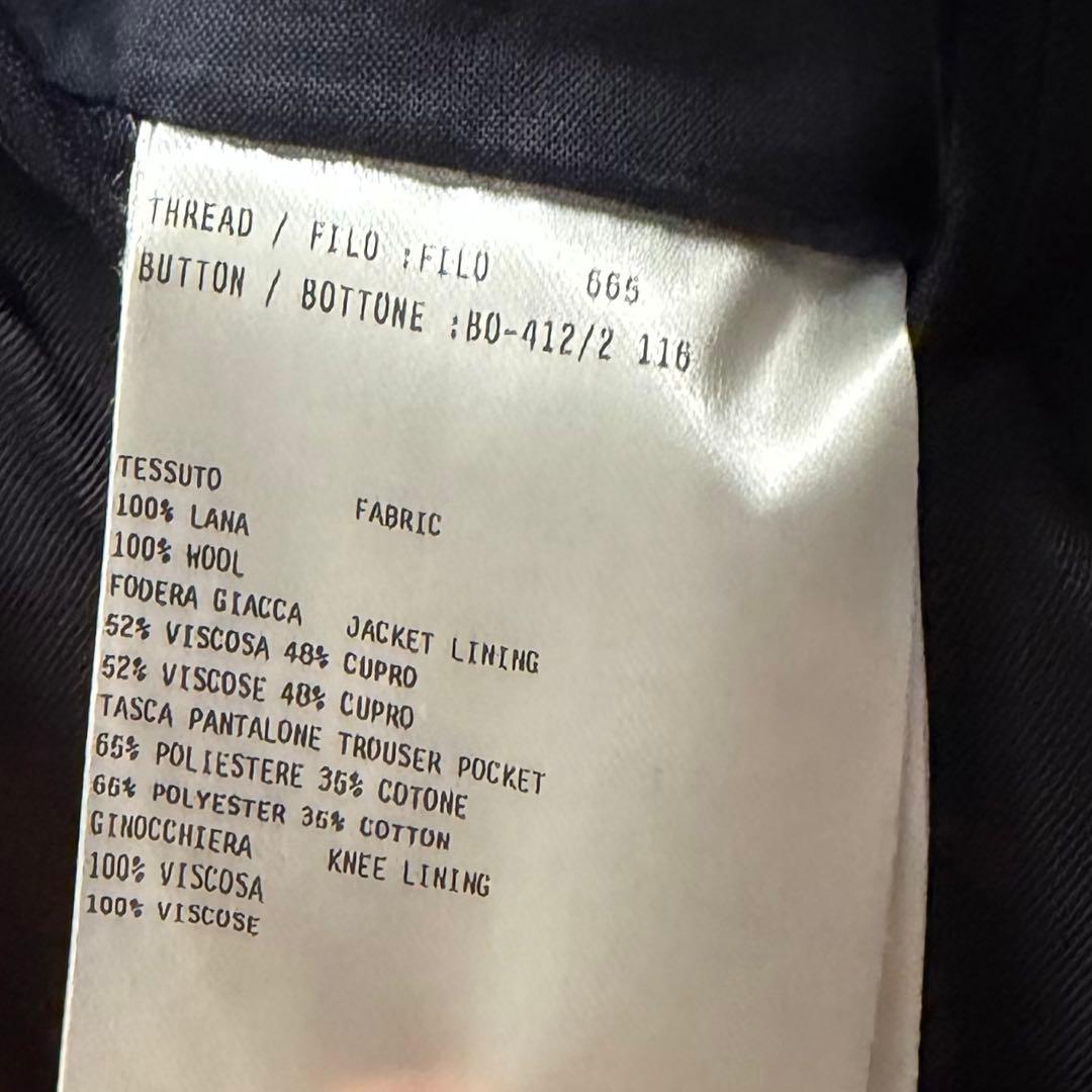 <23年モデル 極美品>LARDINI 新ロゴ ネイビー ウール スーツ 46