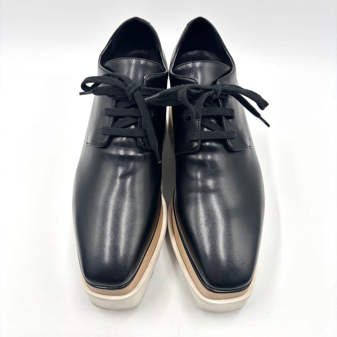 美品 ステラマッカートニー エリス プラットフォームシューズ ブラック 黒 厚底