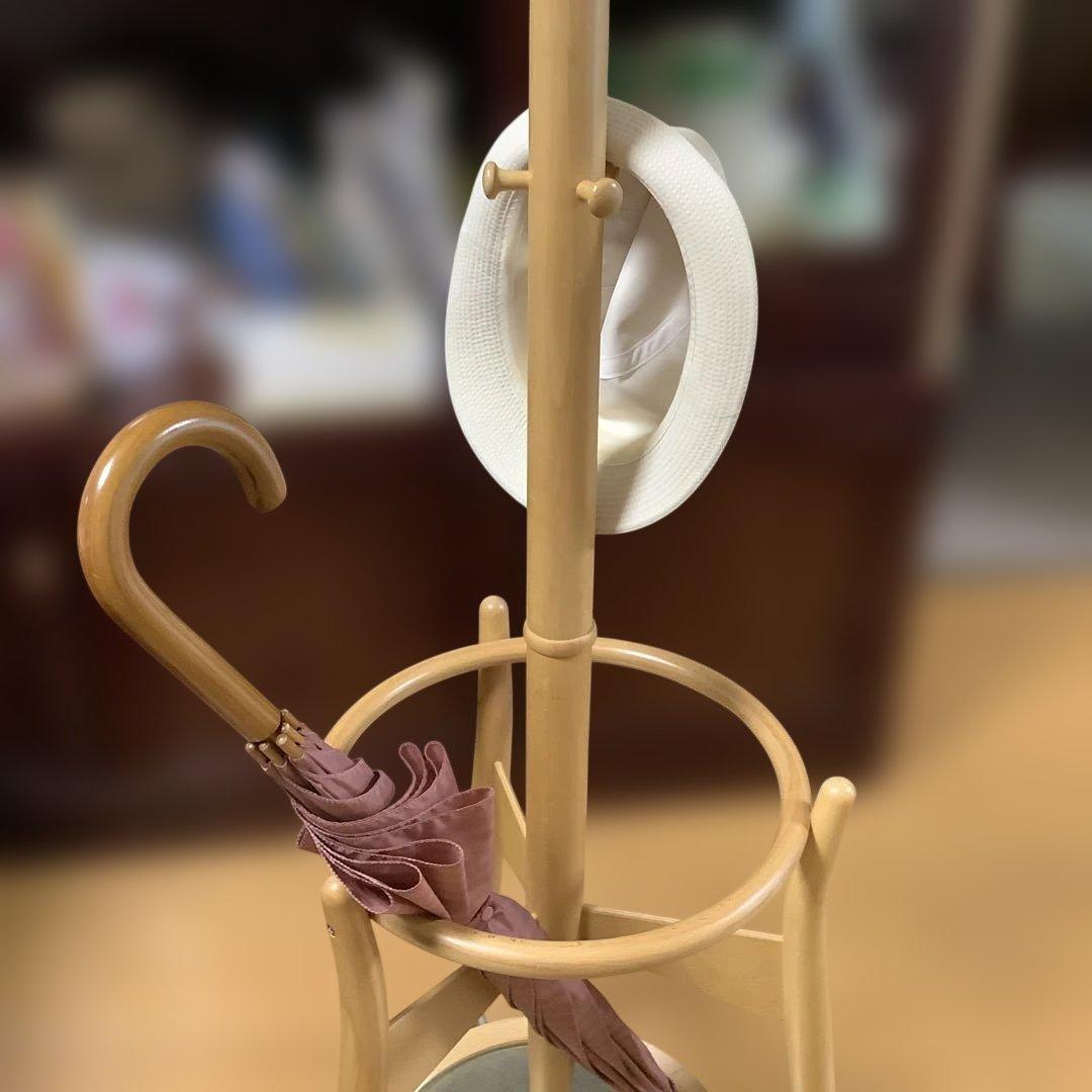 ポールハンガー　コート掛け　コートハンガー　傘立て　帽子ハンガー　玄関　木製