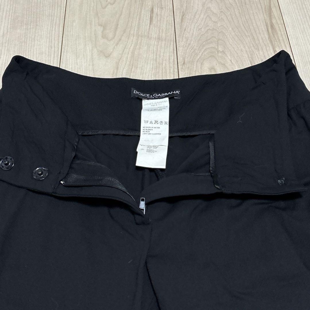 高級　ドルチェ&ガッバーナ プリーツ　フレアパンツ ブラック　38