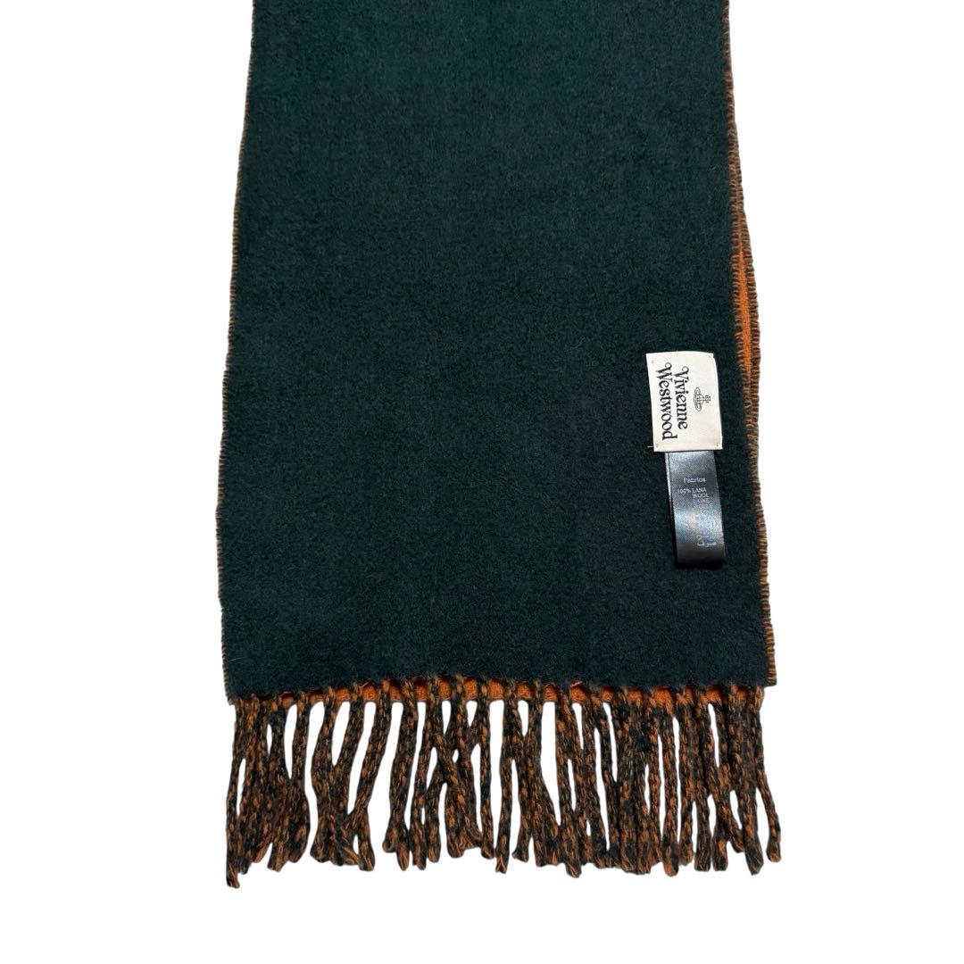 美品 Vivienne Westwood ウール リバーシブル マフラー オーブ