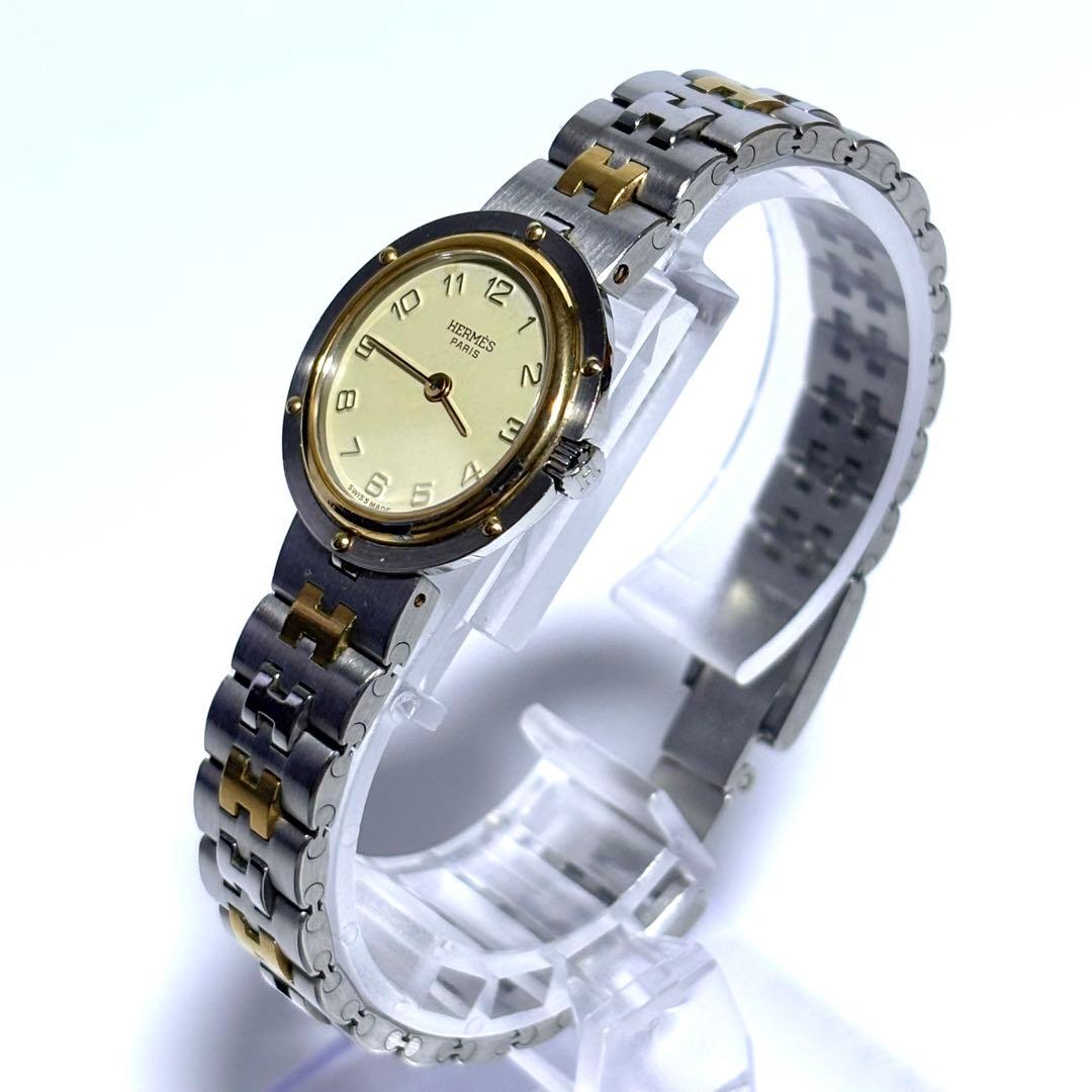 稼動 HERMES レディース腕時計 ラウンド コンビ アナログ クォーツ