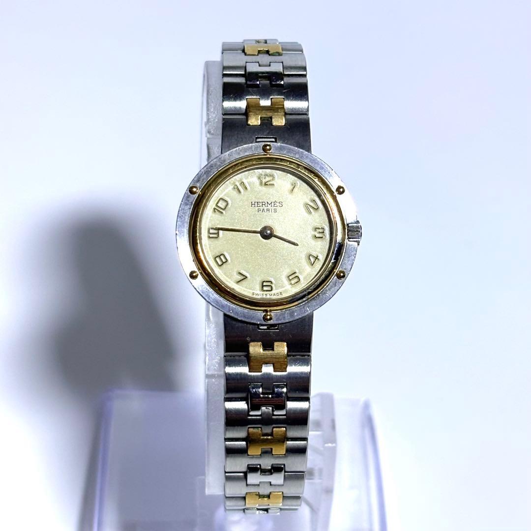 稼動 HERMES レディース腕時計 ラウンド コンビ アナログ クォーツ