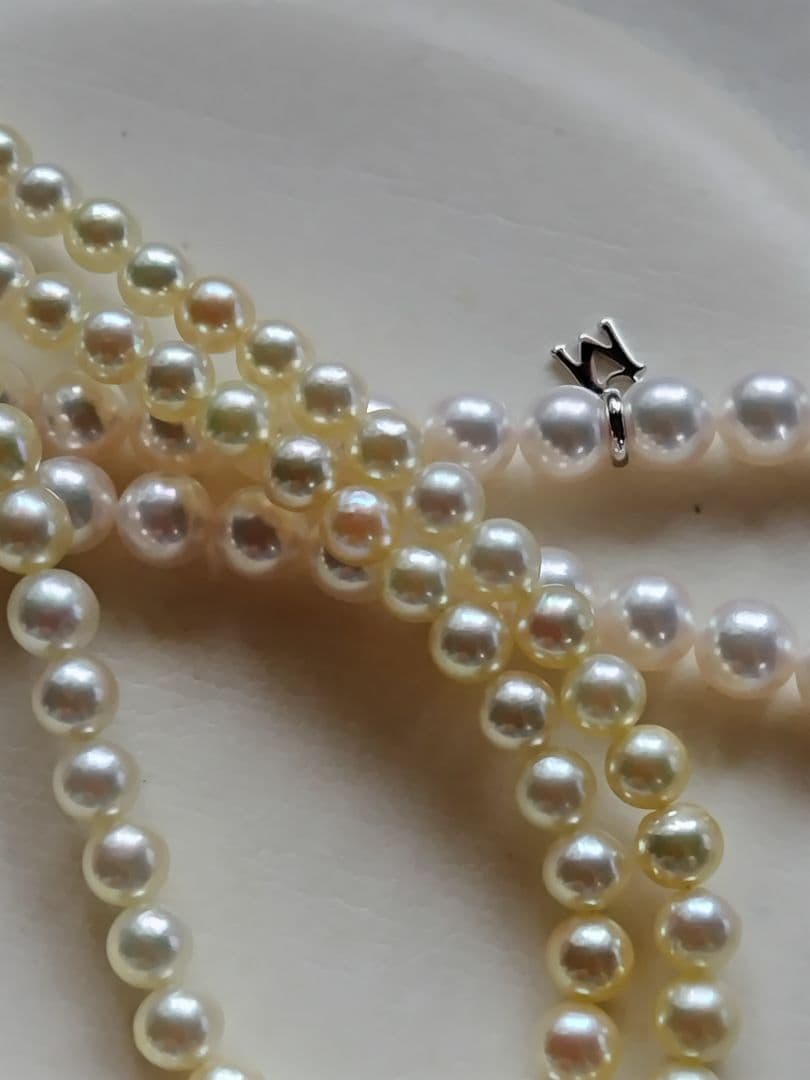 ２点になります。K18 アコヤ真珠ベビーパール　ネックレス