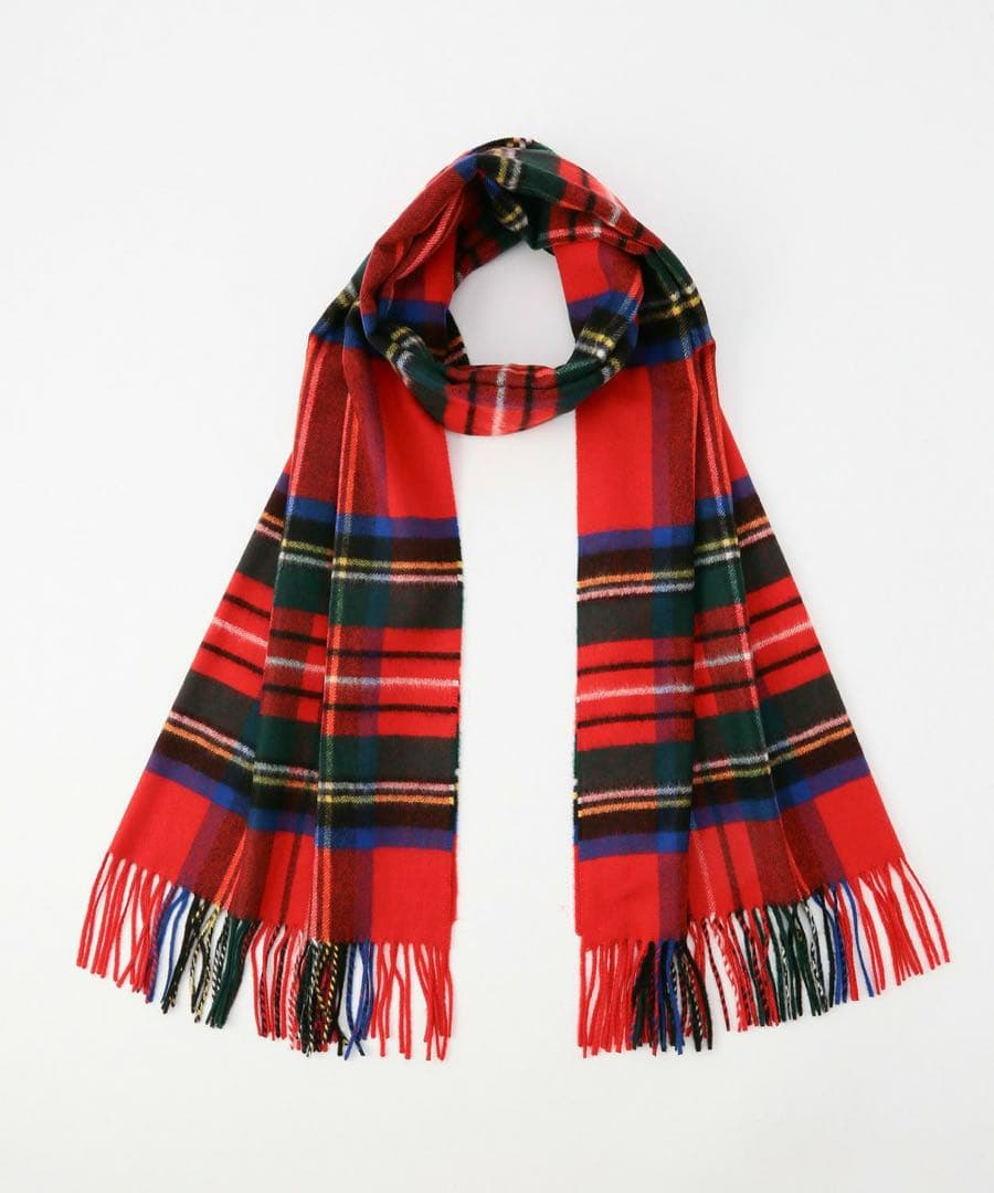 新品Johnstons of Elgin ジョンストンズ　中判チェックスカーフ