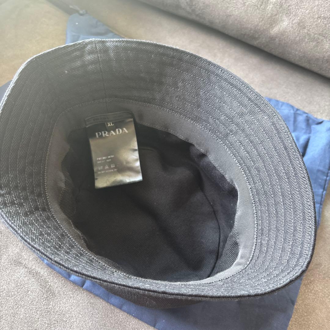 PRADA ブラック バケットハット XL コットンタイプ