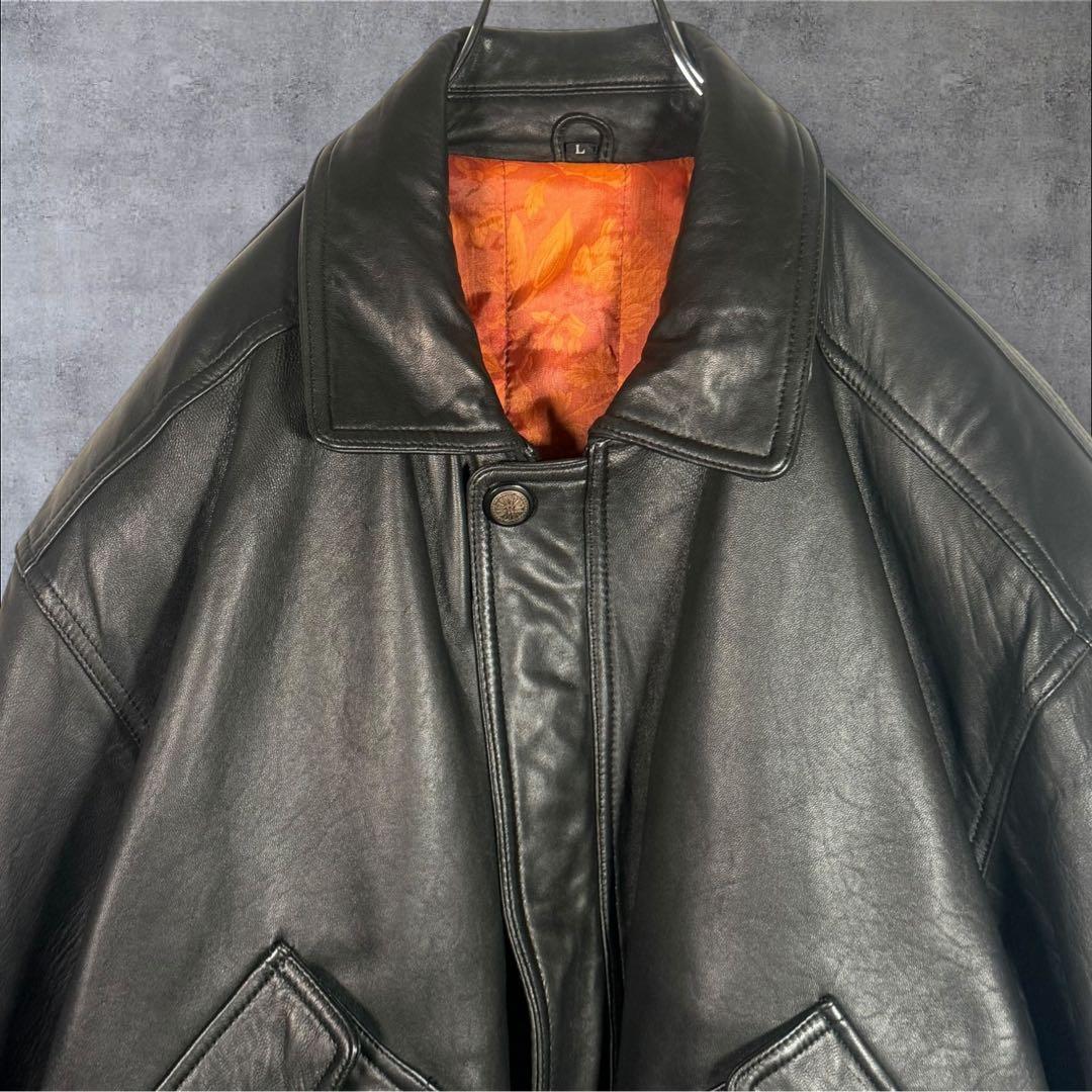 90's VINTAGE A-2 フライトジャケット イタリア製ラムレザー L