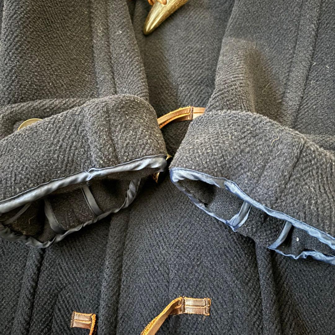 【MoorBrook製生地】ダッフルコート　ヘリンボーン　ネイビー　英国製　M