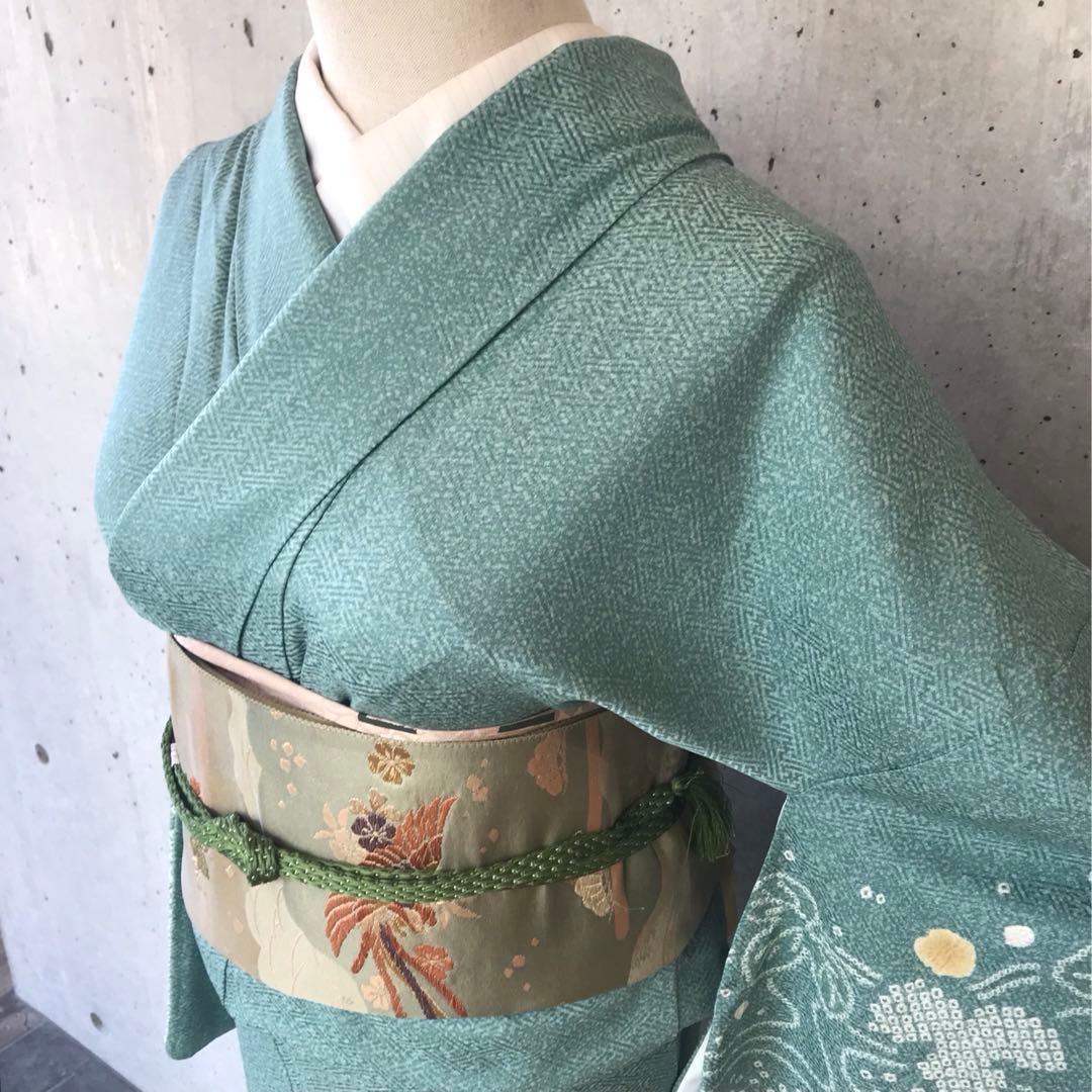 正絹　上質な訪問着　絞り柄　袷