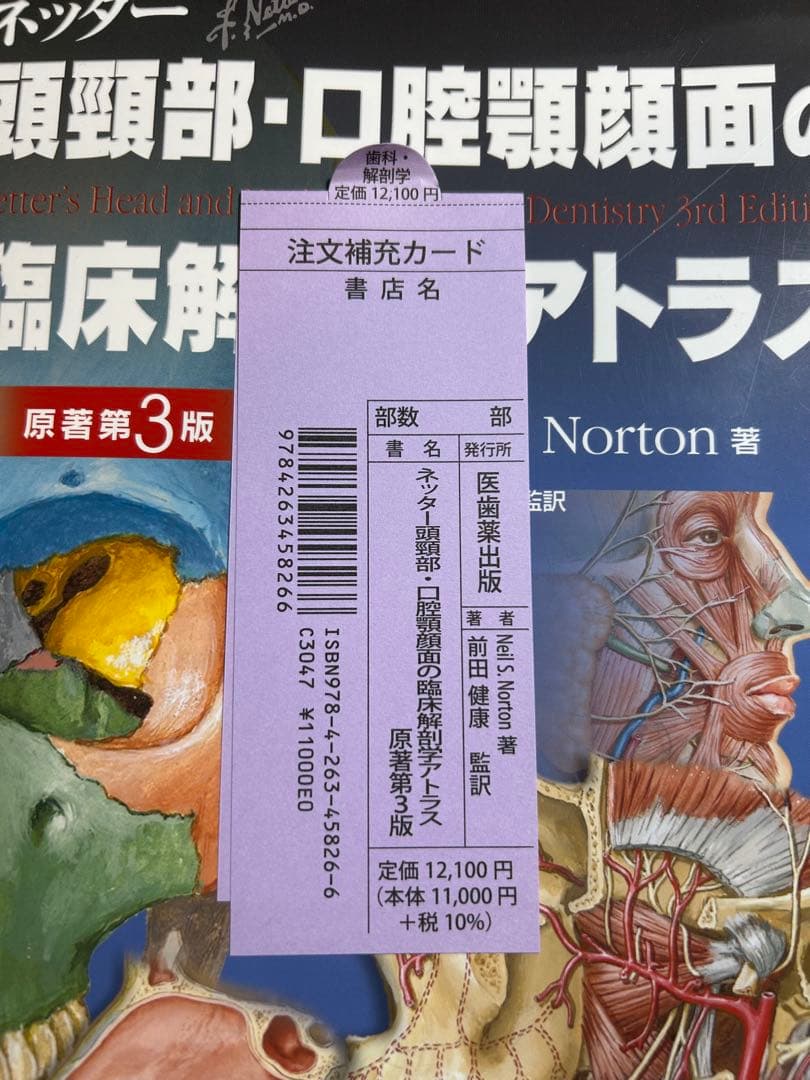 ネッター 頭頸部・口腔顎顔面の臨床解剖学アトラス 原著第3版