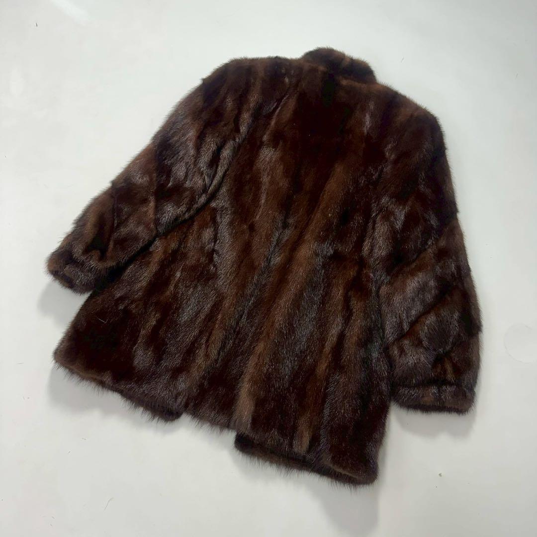 マカボニーミンク ファーコート ブラウン 毛皮 リアルファー 上質 艶あり