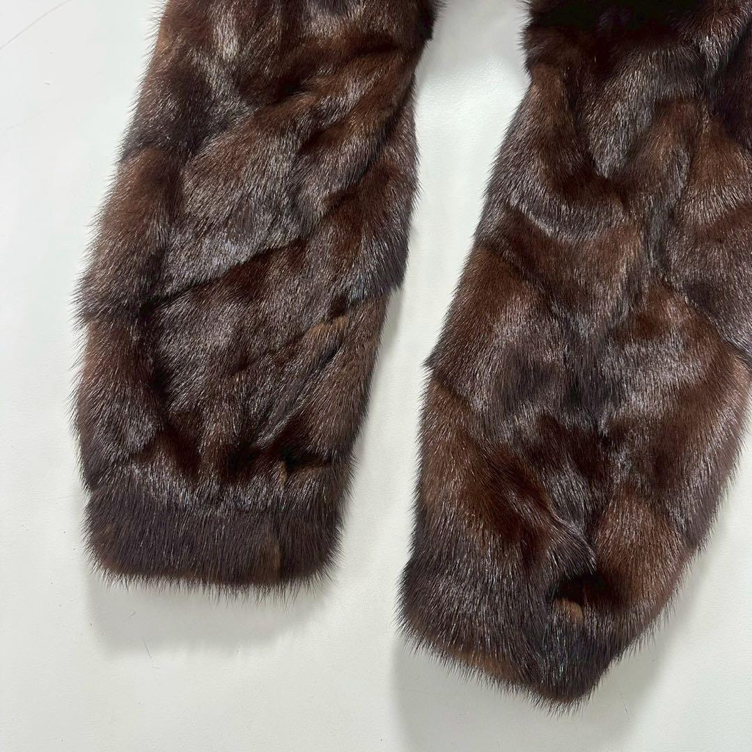 マカボニーミンク ファーコート ブラウン 毛皮 リアルファー 上質 艶あり