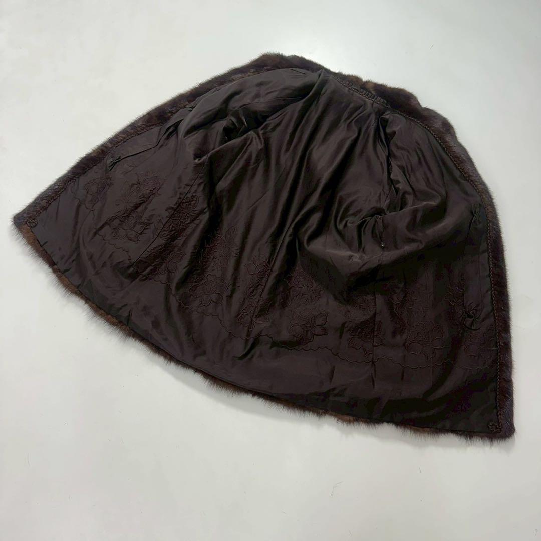 マカボニーミンク ファーコート ブラウン 毛皮 リアルファー 上質 艶あり