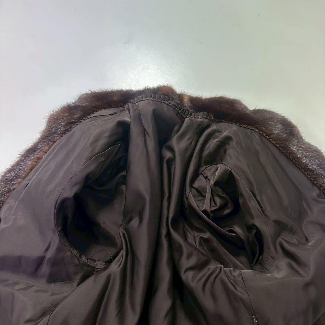 マカボニーミンク ファーコート ブラウン 毛皮 リアルファー 上質 艶あり