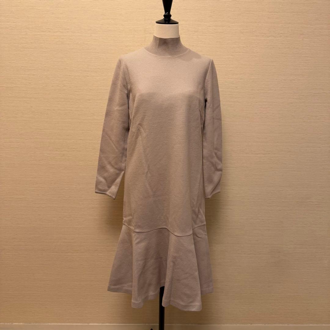 ★美品★ANAYI ウールジャージーヘムフレア ワンピース36