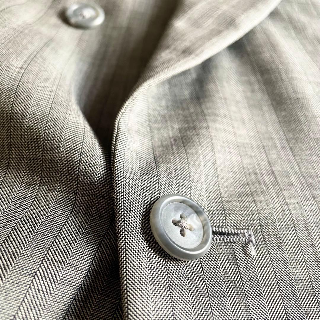 し*ー様 ジャンニヴェルサーチ ヘリンボーンST ダブルスーツ 48 美品 ヴィ