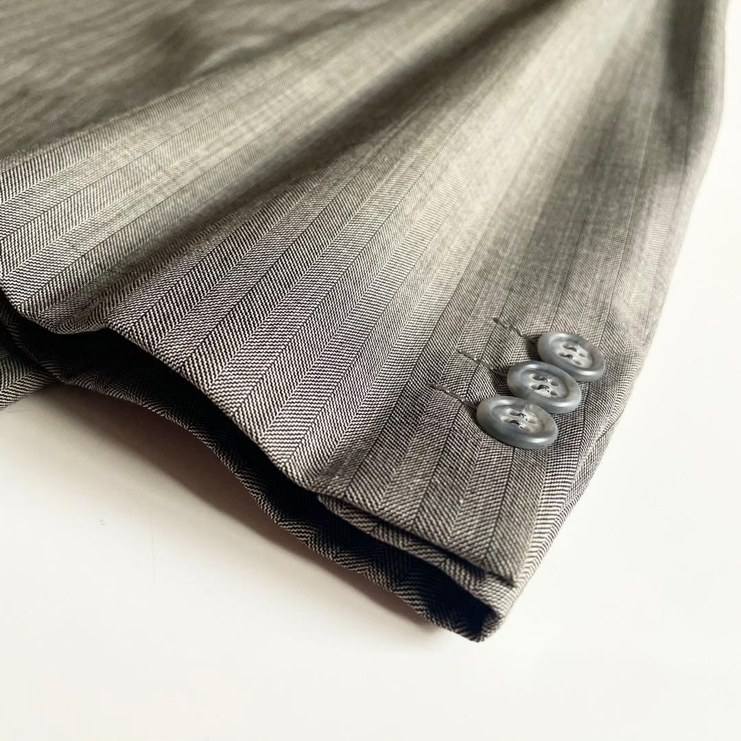 し*ー様 ジャンニヴェルサーチ ヘリンボーンST ダブルスーツ 48 美品 ヴィ