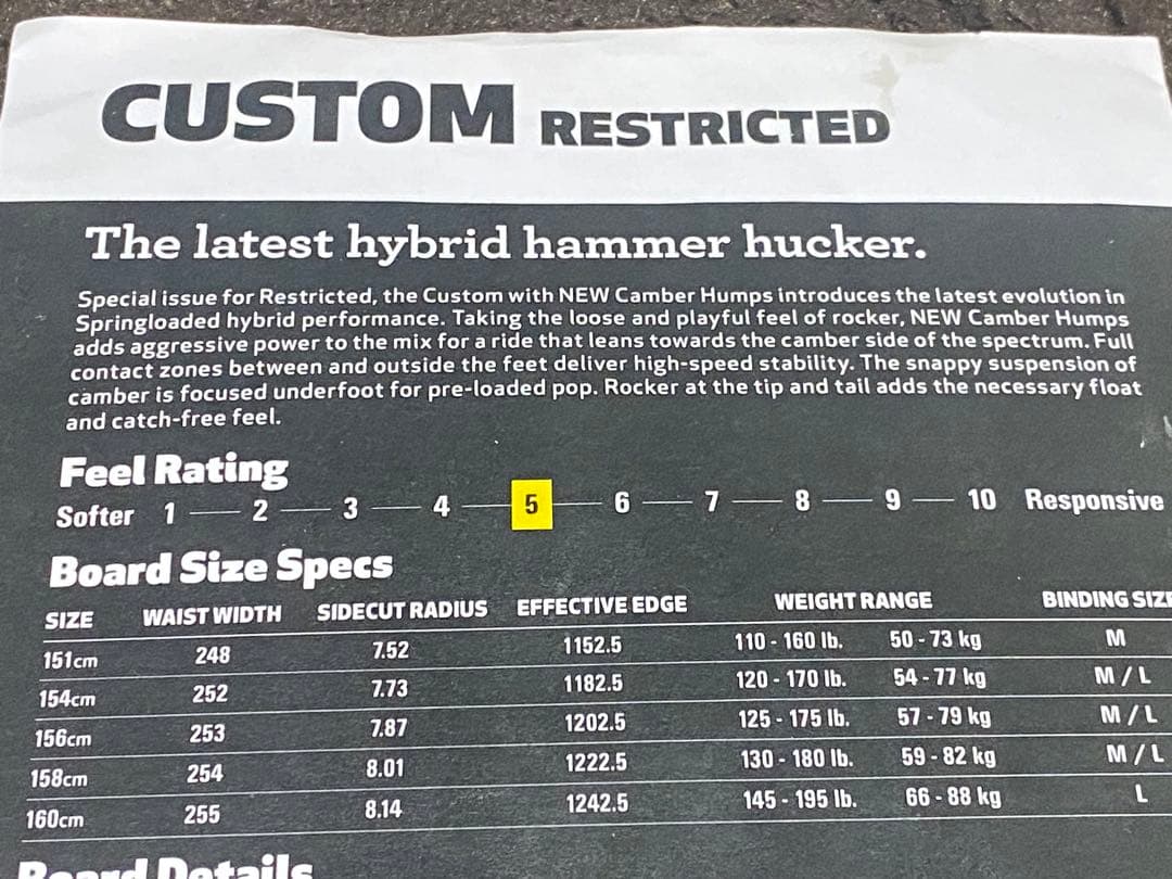 BURTON CUSTOM RESTRICTED 154限定