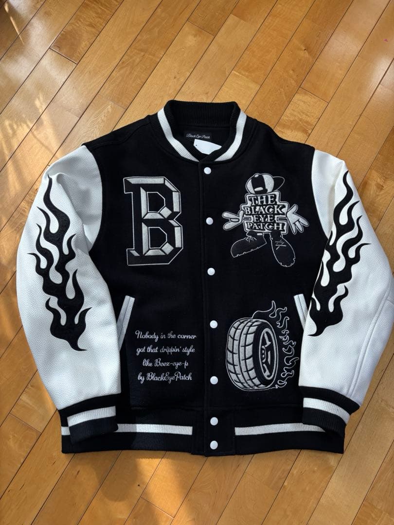 Black Eye Patch スタジャン M ブラック/ホワイト