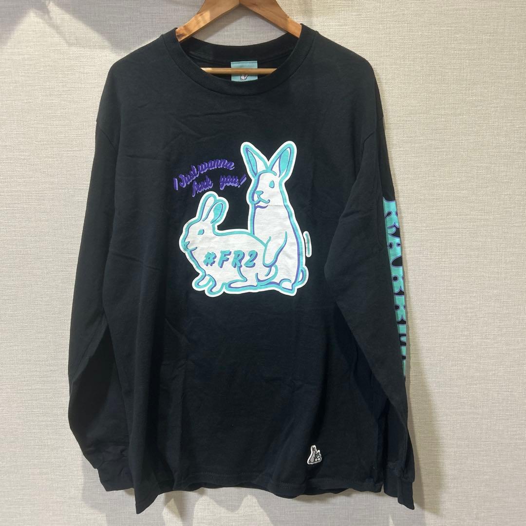 FR2 Playing rabbits 沖縄限定　月桃　ロンT ブラック　M