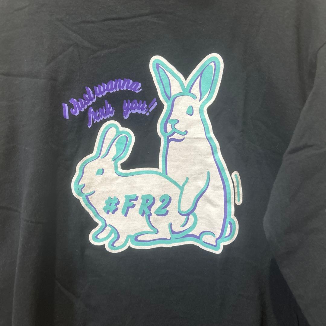 FR2 Playing rabbits 沖縄限定　月桃　ロンT ブラック　M