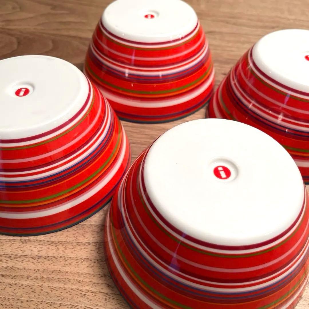 【廃盤】イッタラ  オリゴ Origo レッド ボウル４個