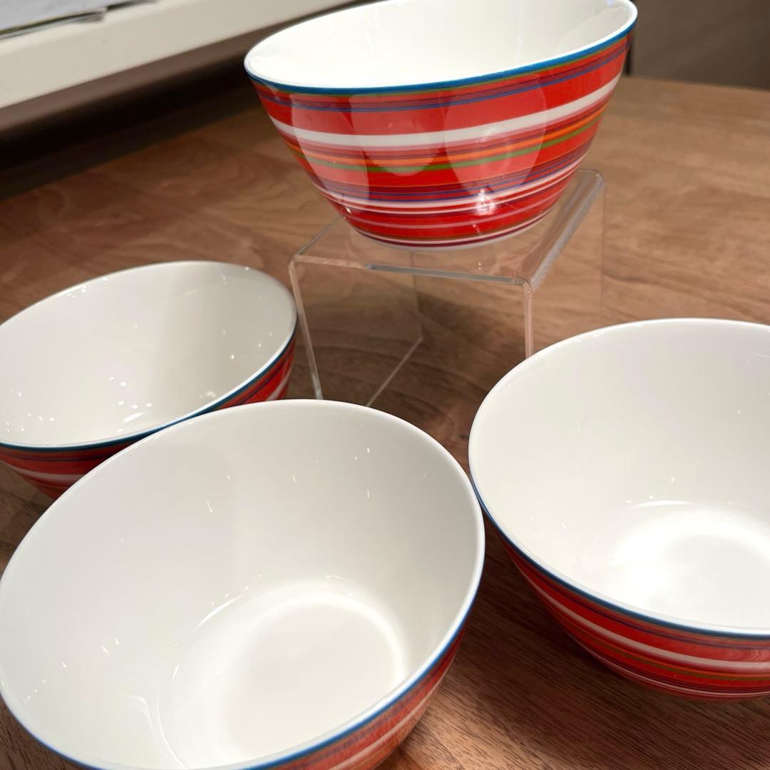 【廃盤】イッタラ  オリゴ Origo レッド ボウル４個