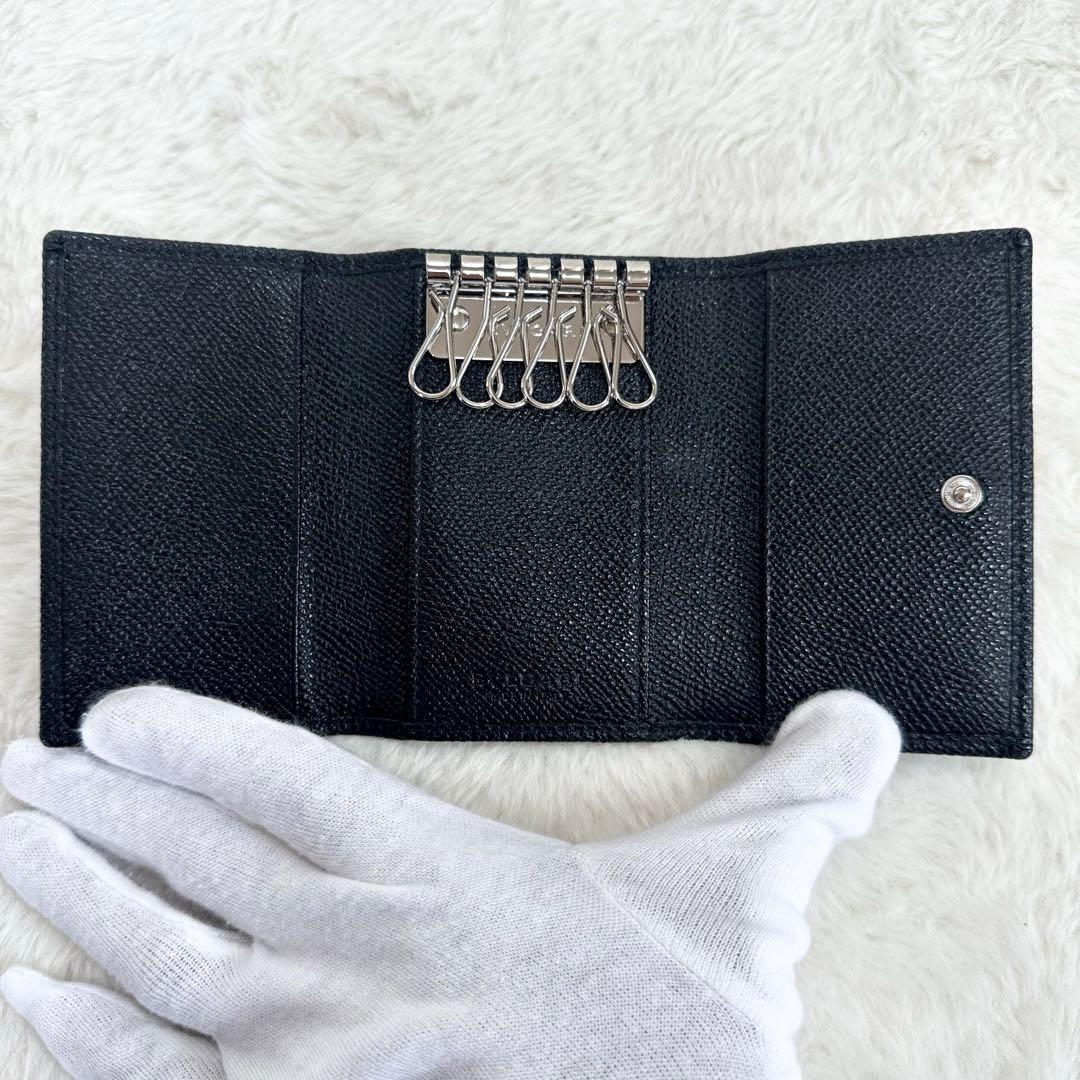 未使用級✨BVLGARI　ブルガリ　キーケース　6連　BB MAN　レザー　黒