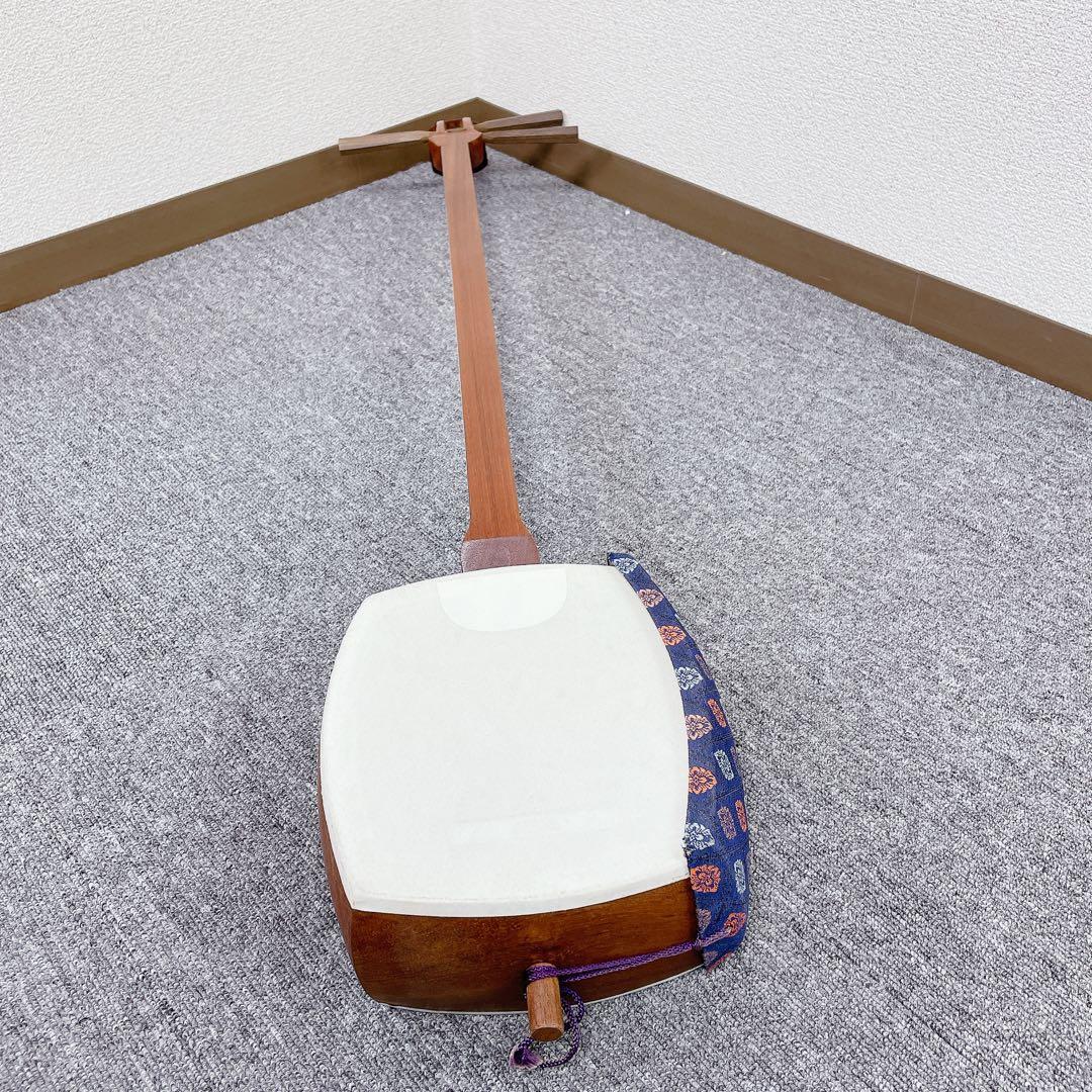 三味線　花梨　延棹　丸打胴　中棹　角胸　正寸　人工皮